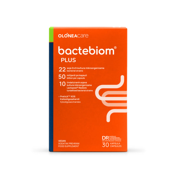 Bactebiom Plus dodatak prehrani – kutija i bočica, 30 kapsula, OLONEAcare