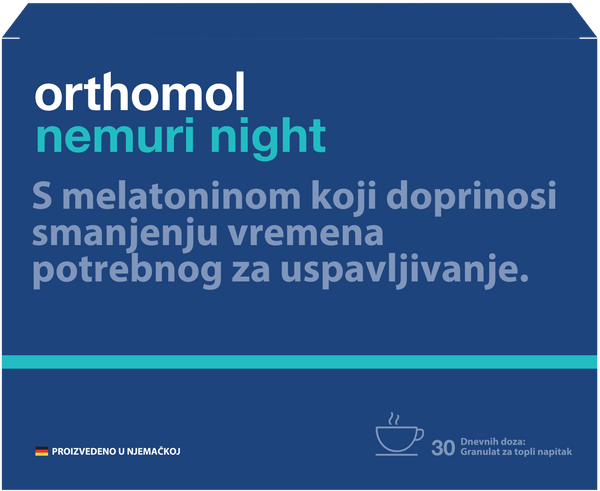 Orthomol Nemuri night granule za topli napitak 30 vrećica – melatonin, magnezij i vitamin B6