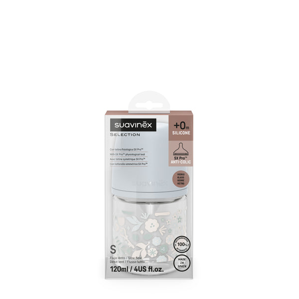 Suavinex Premium SX Pro staklena bočica 120 ml 0+ protiv kolika – plava