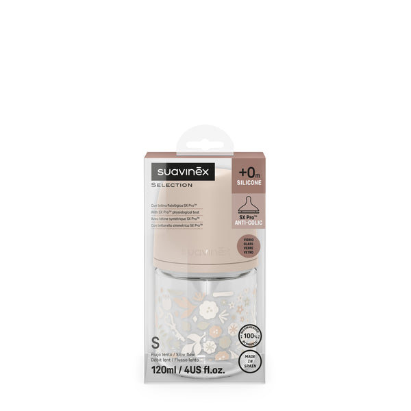 Suavinex Premium SX Pro staklena bočica 120 ml 0+ protiv kolika – roza