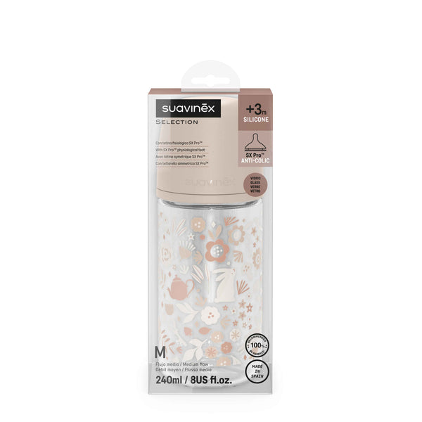 Suavinex Premium SX Pro staklena bočica 240 ml 3+ protiv kolika – roza