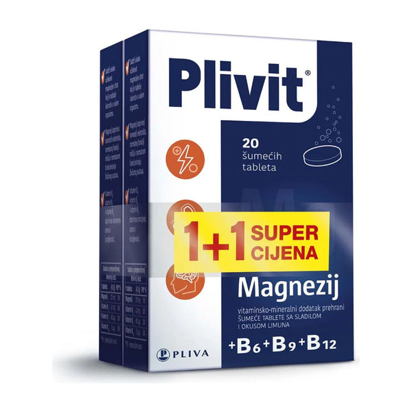 Plivit Magnezij šumeće tablete, 2 × 20 kom (1+1 PROMO) – pakiranje