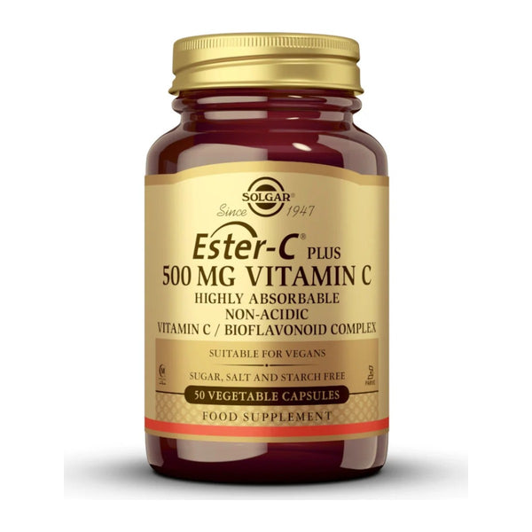Solgar Ester-C Plus 500 mg, 50 biljnih kapsula – pakiranje