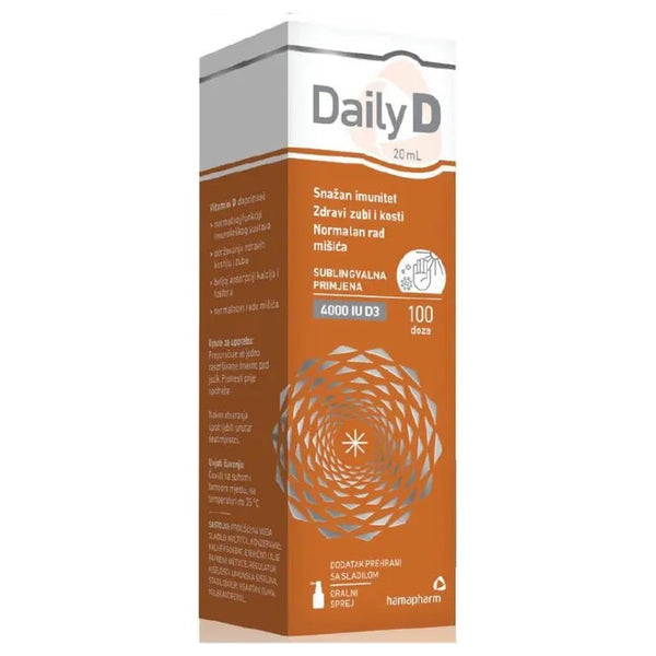 Hamapharm Daily D 4000 IU oralni sprej, 20 ml – pakiranje