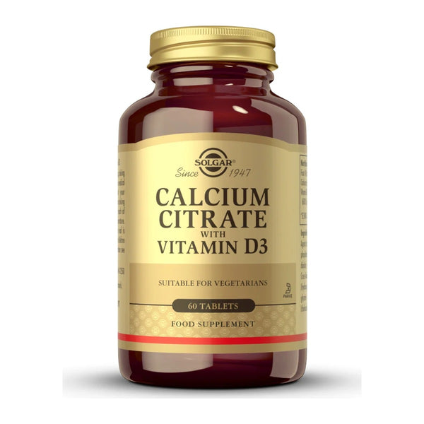 Solgar Kalcij citrat s vitaminom D3, 60 tableta – pakiranje