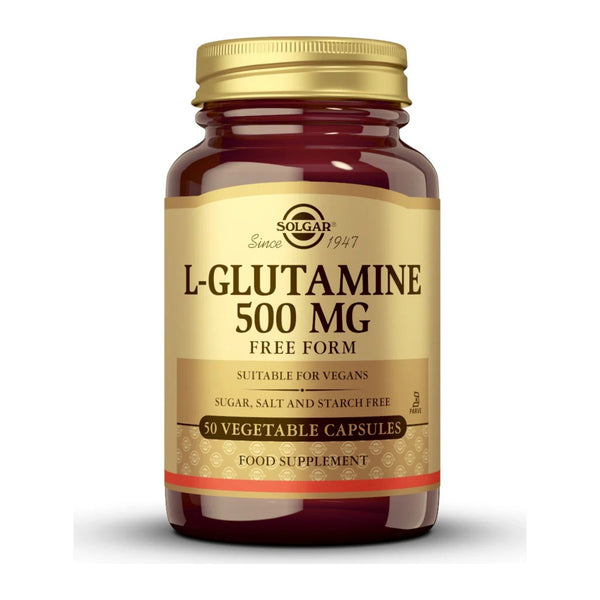 Solgar L-Glutamin 500 mg, 50 biljnih kapsula – pakiranje