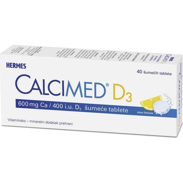 Calcimed D3 šumeće tablete, 600 mg kalcija i 400 IJ vitamina D3, 40 tableta – pakiranje