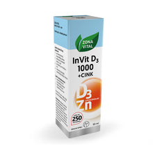 Zona Vital InVit D3 1000 + cink oralni sprej, 30 ml – pakiranje proizvoda