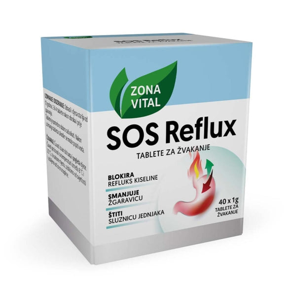 Zona Vital SOS Reflux tablete za žvakanje, 40 tableta – pakiranje proizvoda