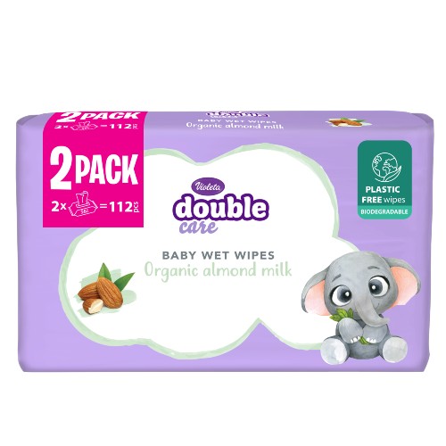 Violeta Baby vlažne maramice Badem Duopack 2*56 - Vitashop