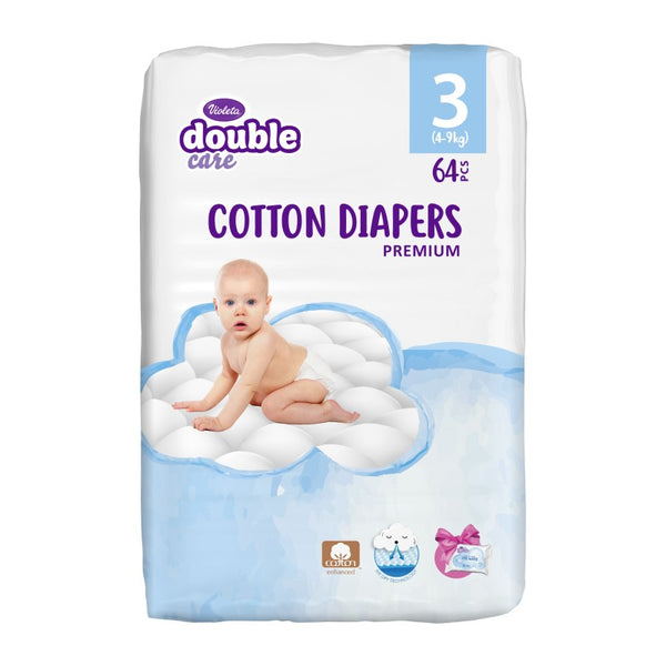 Pelene AIR DRY PREMIUM COTTON NEWBORN 44-1-gratis maramice 99% voda 20 kom. - Vitashop
