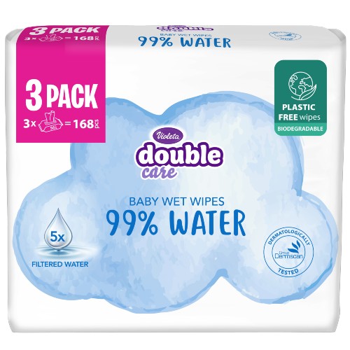 Violeta Baby Vlažne maramice 56-1 Sensitive Care 99% voda 3x56 - Vitashop